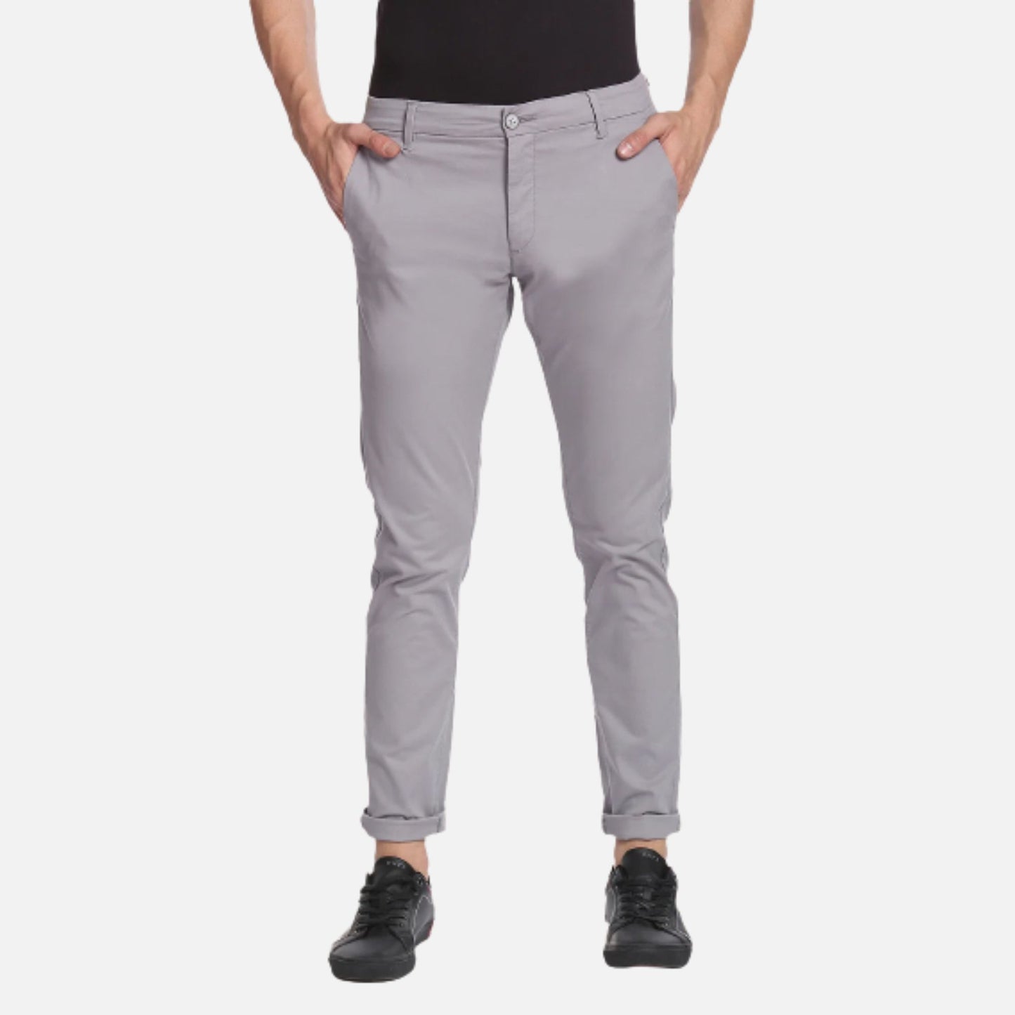 Twill Textured Casual Trousers