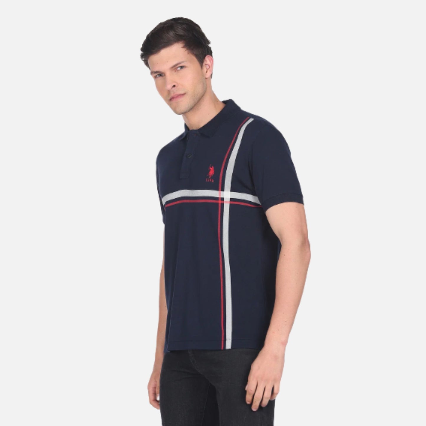 Striped Cotton Polo Shirt