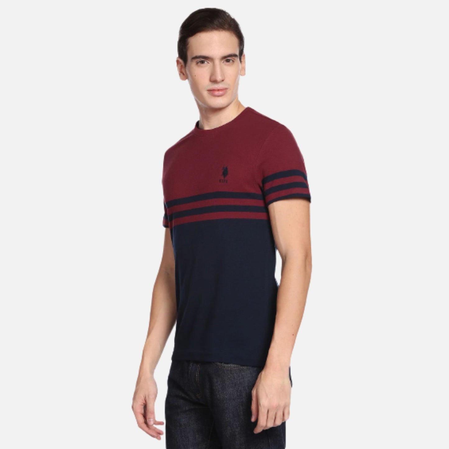 Colour Block Cotton T-Shirt