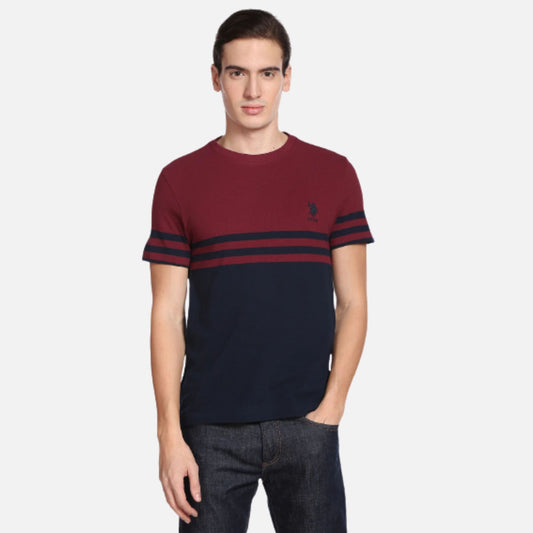 Colour Block Cotton T-Shirt