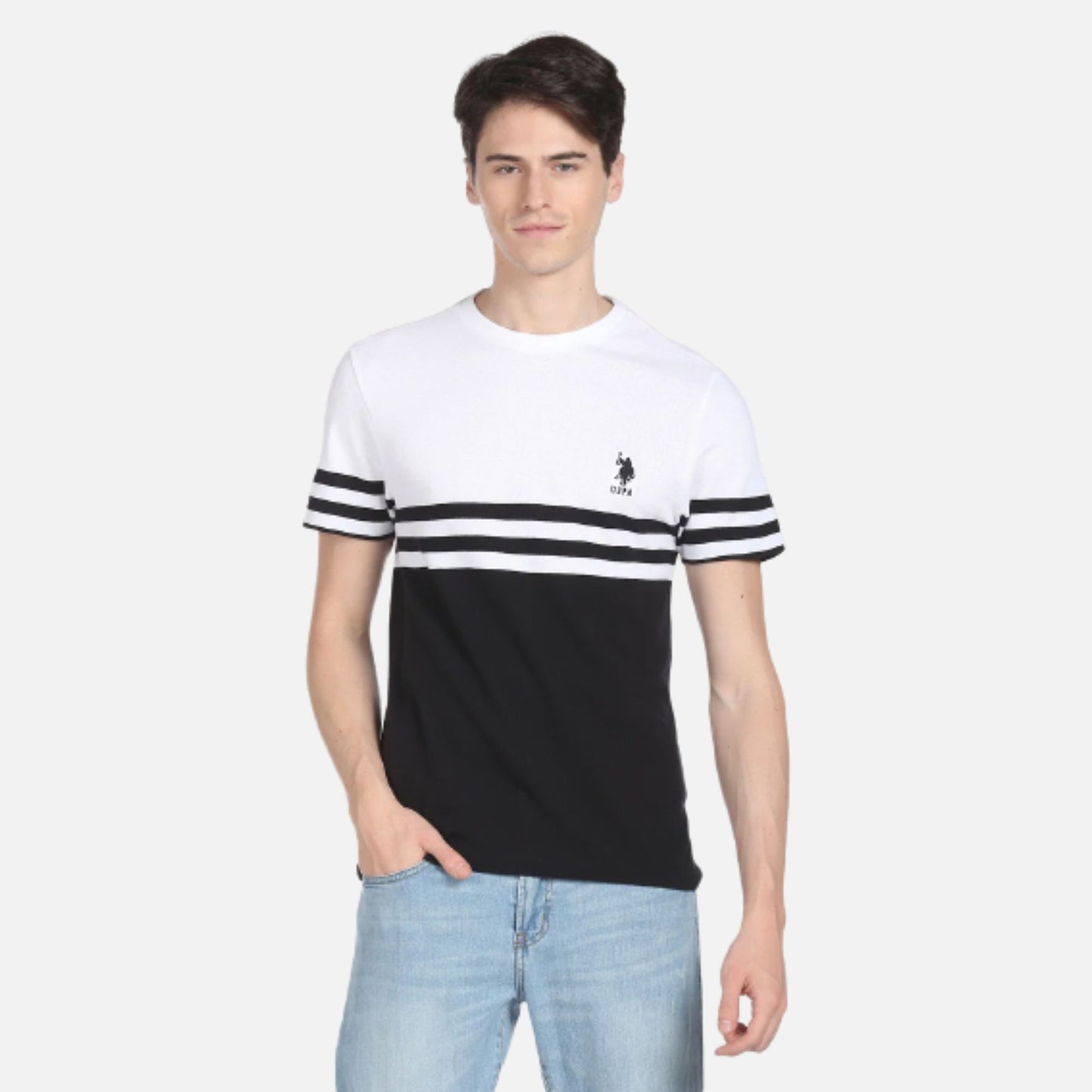 Colour Block Cotton T-Shirt