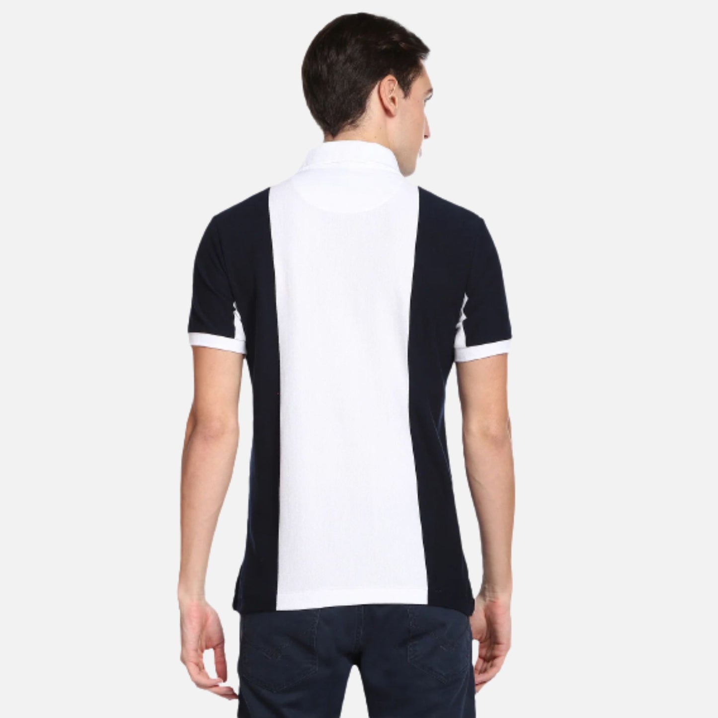 Crest Embroidered Colour Block Polo Shirt