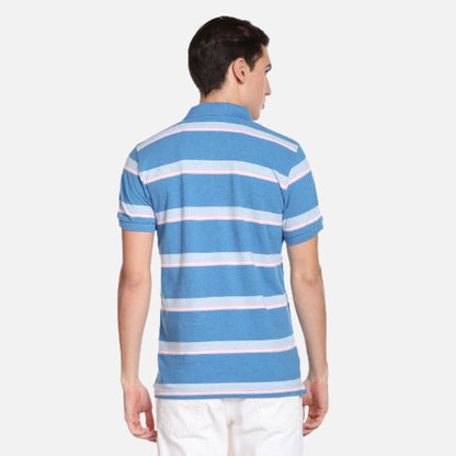 Horizontal Stripe Cotton Polo Shirt