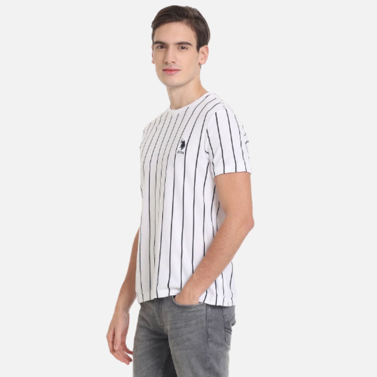 Slim Fit Vertical Stripe Polo Shirt