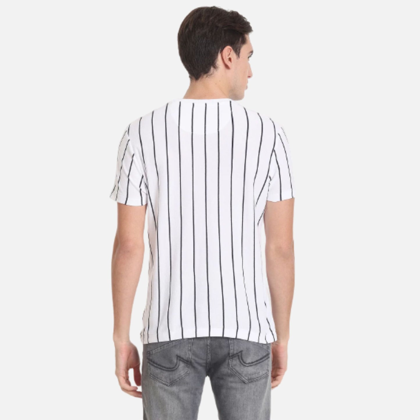 Slim Fit Vertical Stripe Polo Shirt