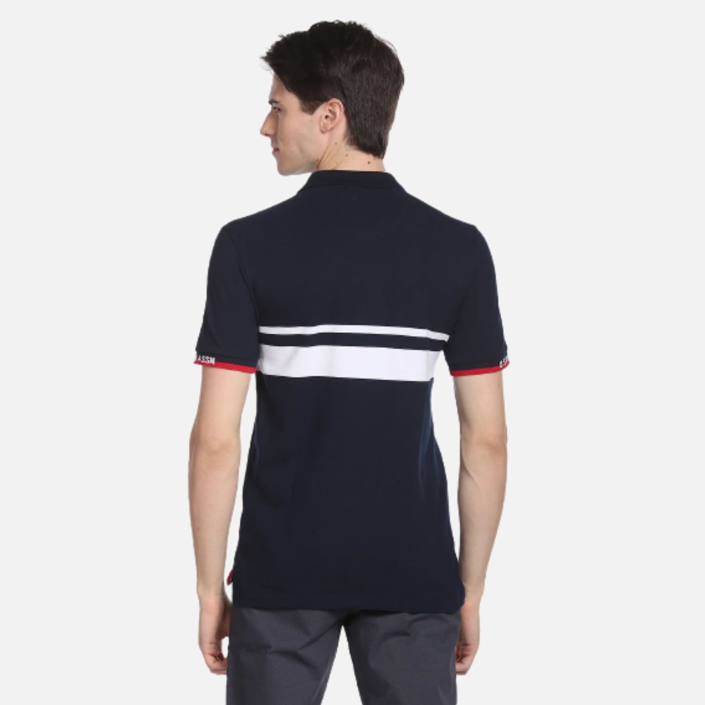 Engineered Stripe Logo Polo Shirt