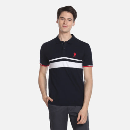 Engineered Stripe Logo Polo Shirt