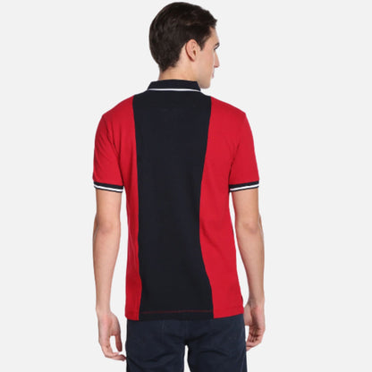 Colour Block Cotton Polo Shirt