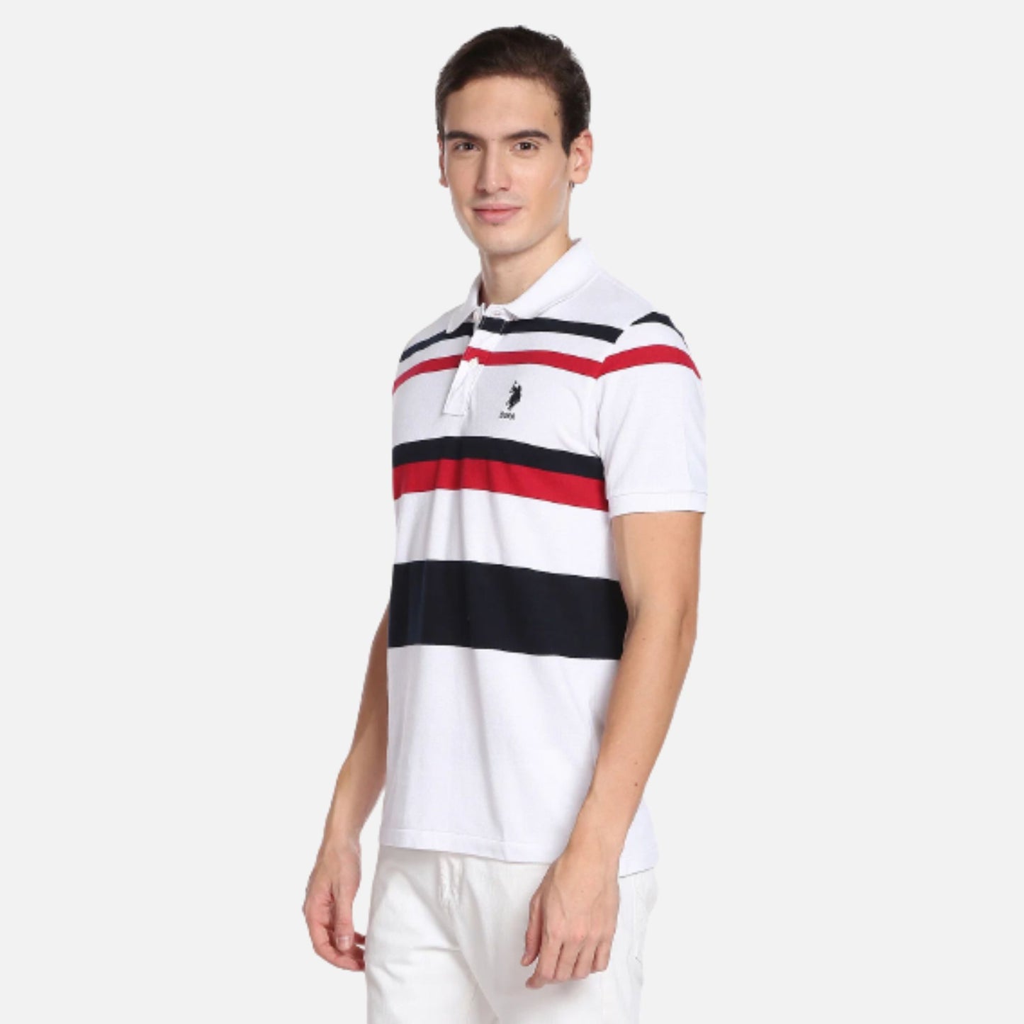 Striped Pique Polo Shirt