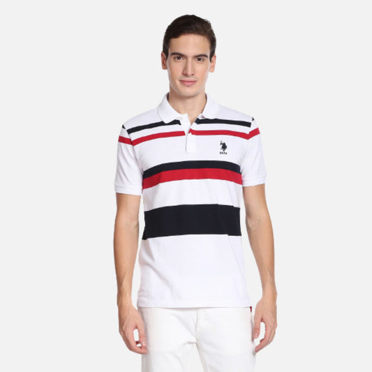 Striped Pique Polo Shirt