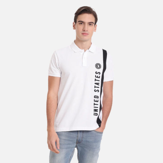 Embroidered Logo Insert Panel Polo Shirt