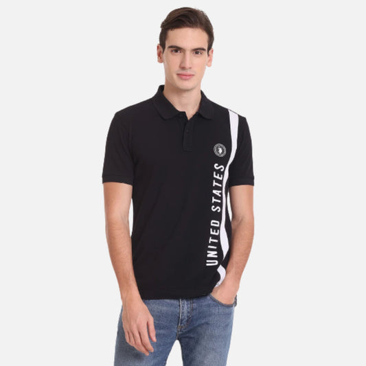 Embroidered Logo Insert Panel Polo Shirt