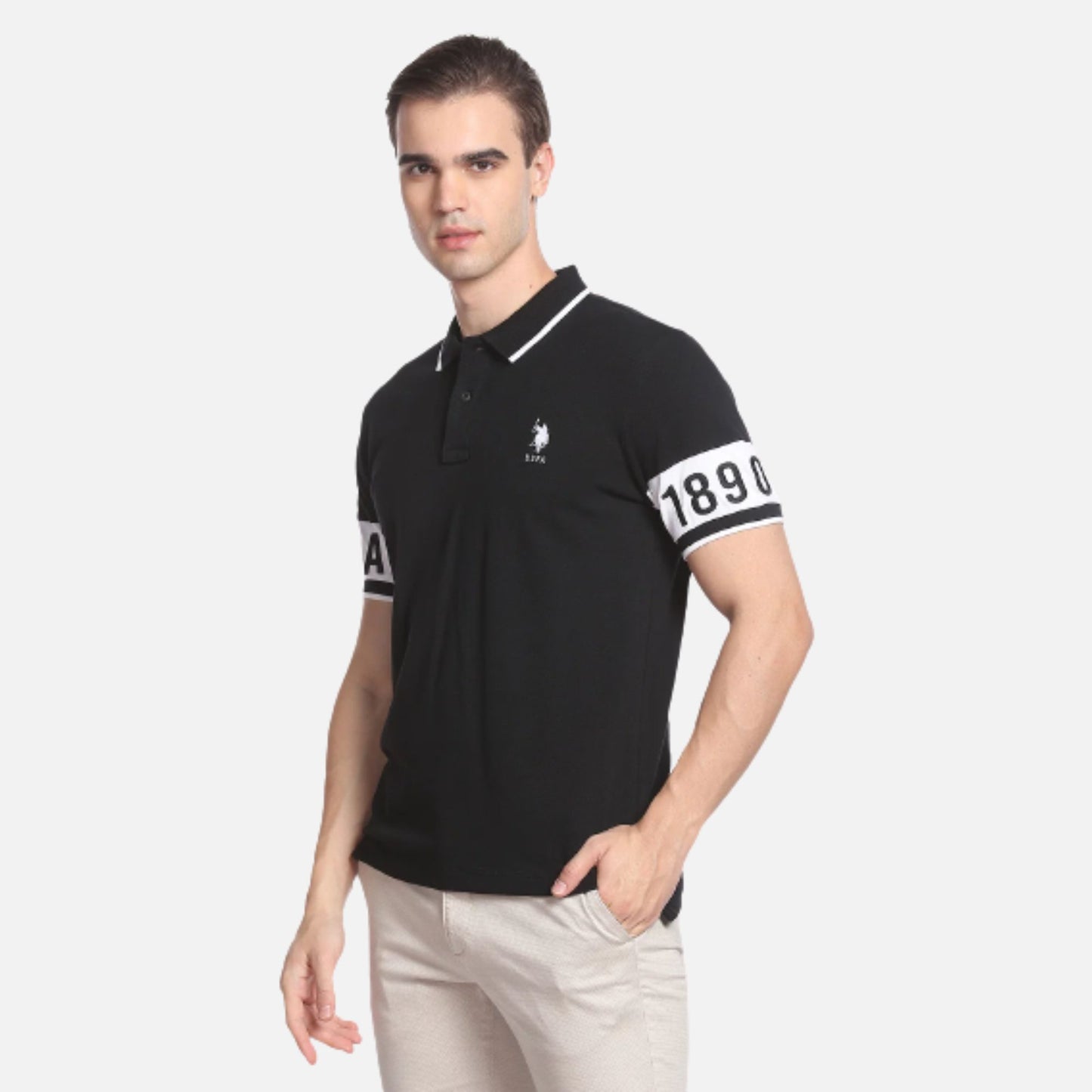 Tipped Collar Brand Logo Polo Shirt