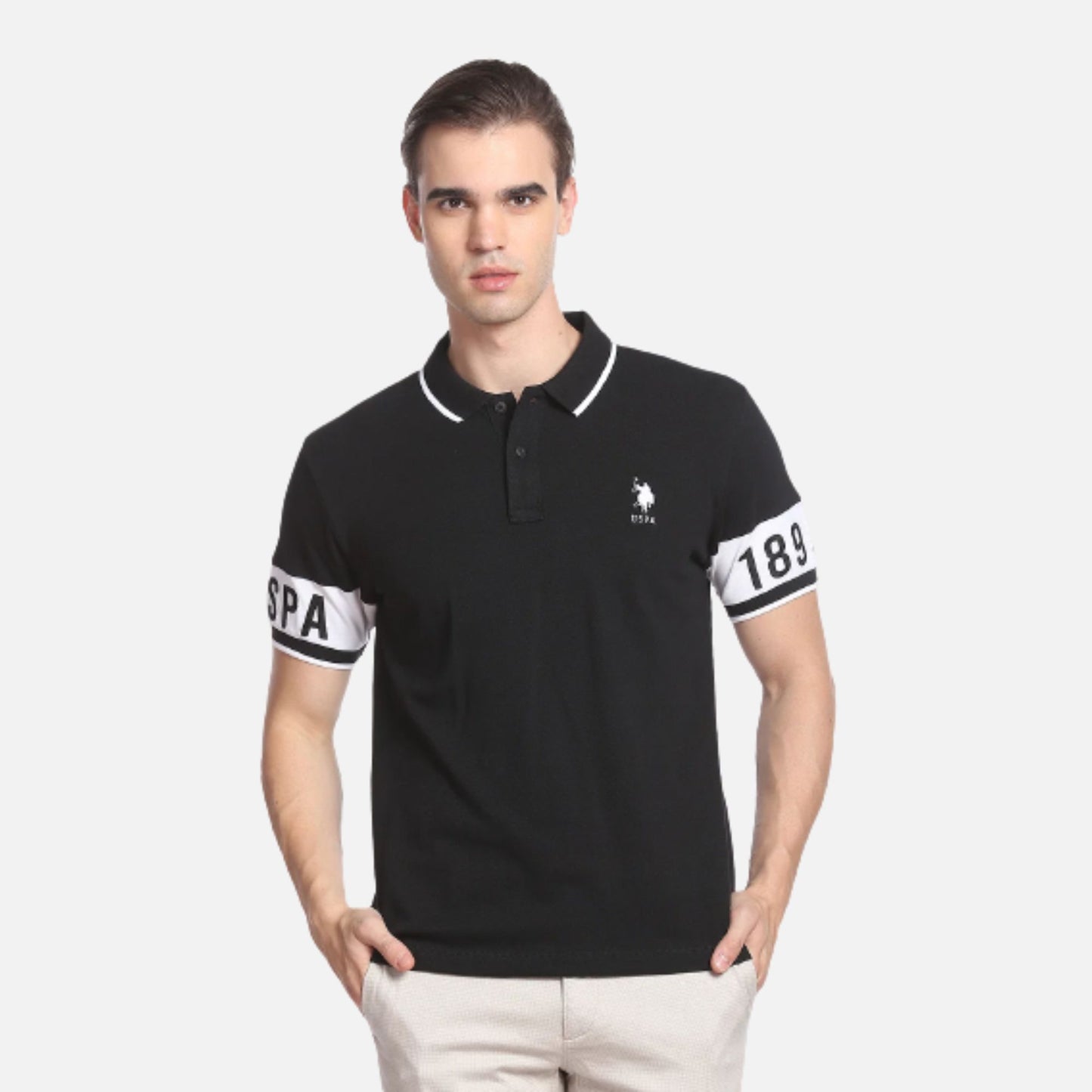 Tipped Collar Brand Logo Polo Shirt