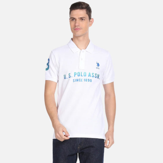 Brand Embroidered Cotton Polo Shirt