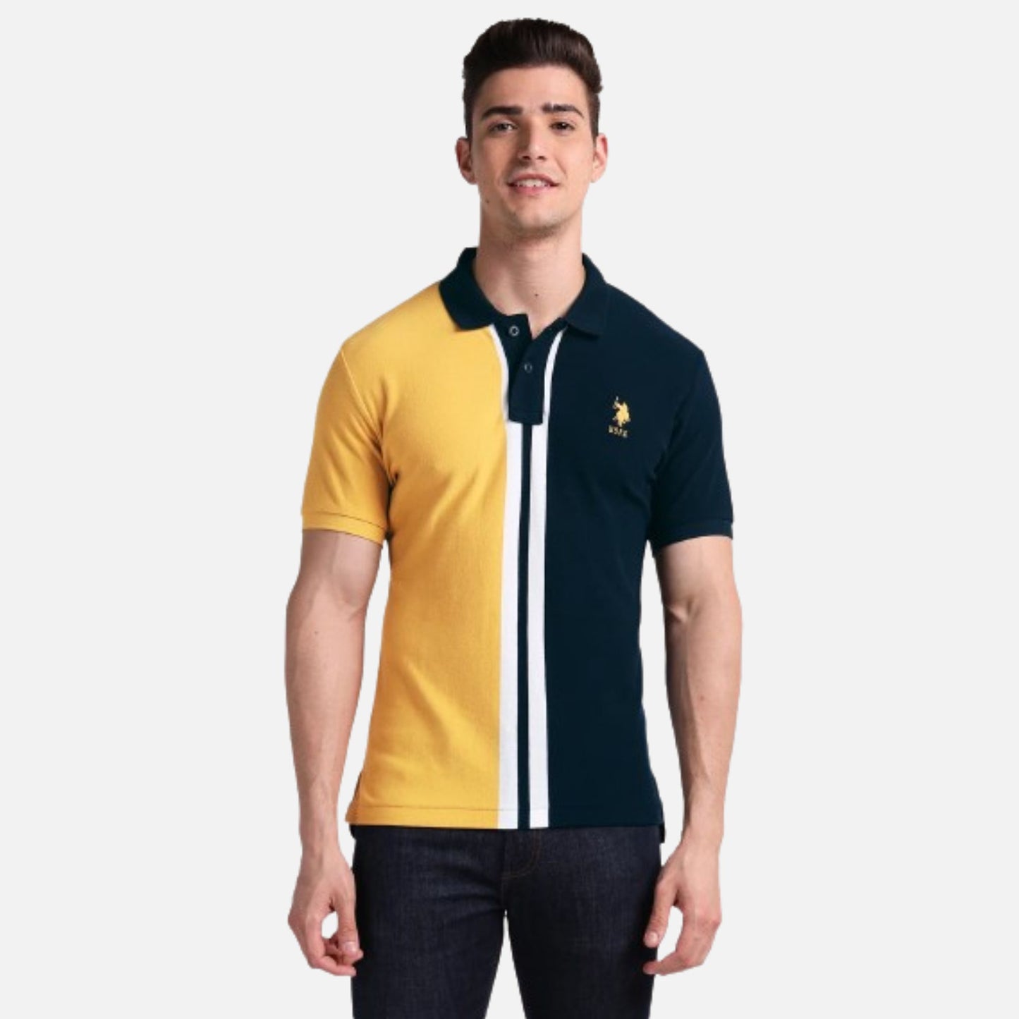 Slim Fit Colour Block Polo Shirt