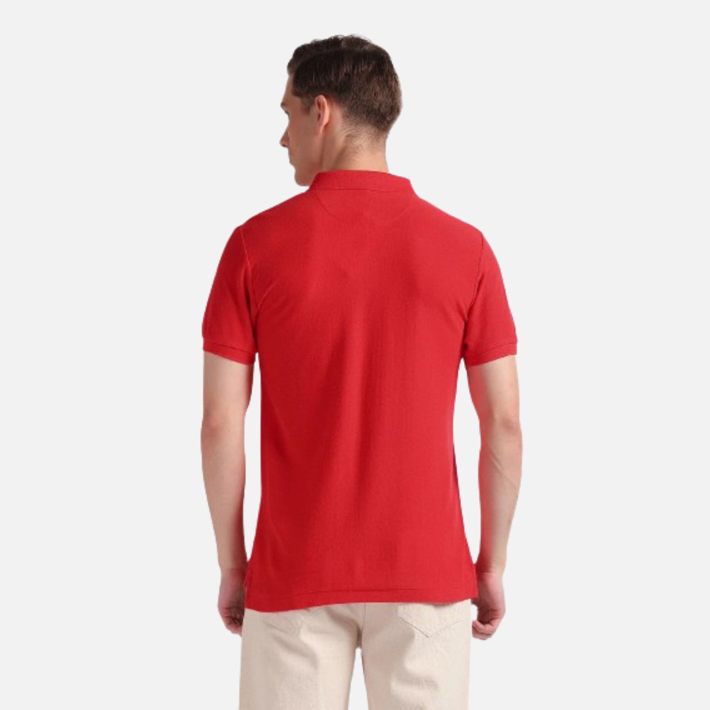 Vertical Stripe Cotton Polo Shirt