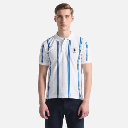 Vertical Stripe Logo Polo Shirt