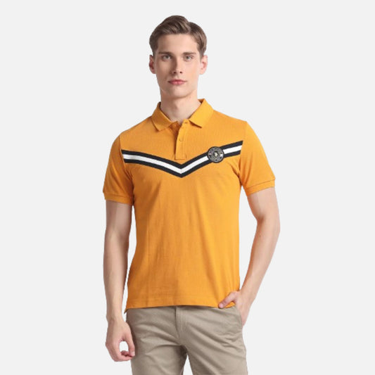 Horizontal Stripe Pique Polo Shirt