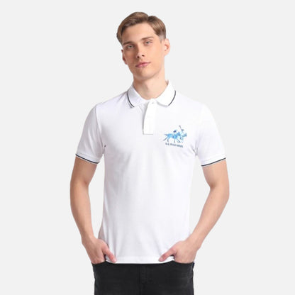 Tipped Collar Pique Polo Shirt