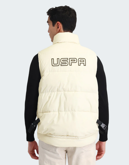 Ivory Regular Fit Solid Padded Jacket