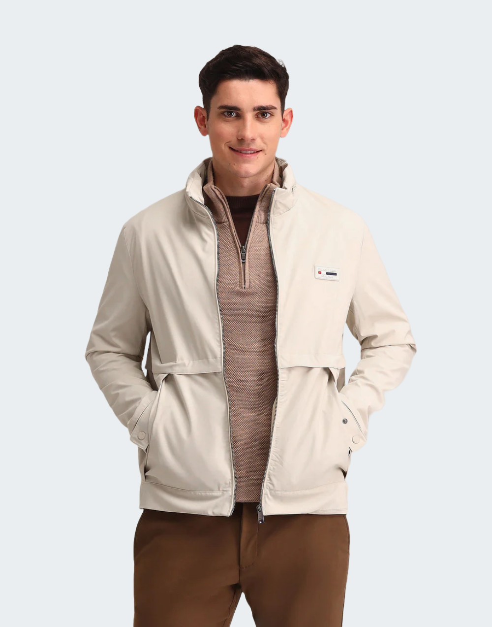 Regular Fit Solid Padded Jacket