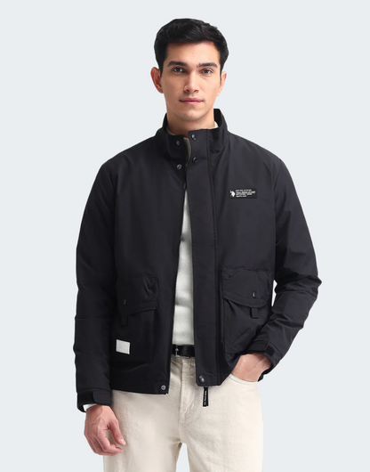 Regular Fit Solid Casual Jacket