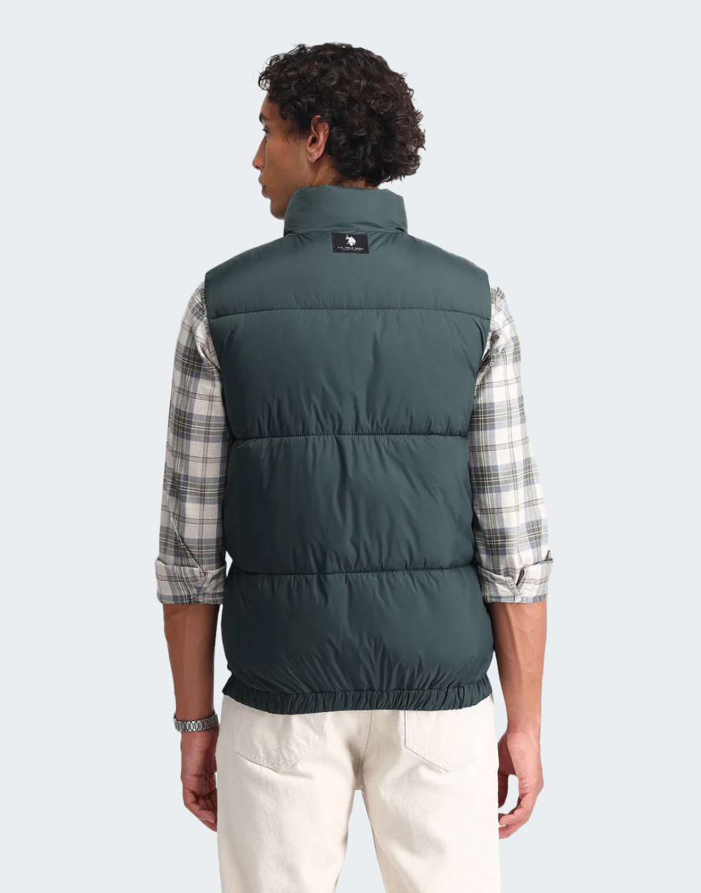 Dark Green High Neck Padded Jacket