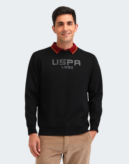Black Graphic Printed Regular Fit Sweatshirt