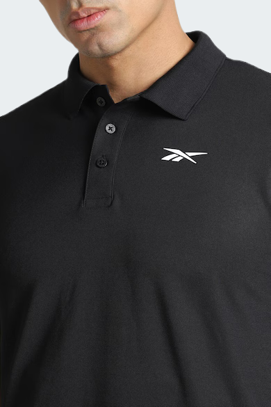 Black Reebok Men Polo Shirt