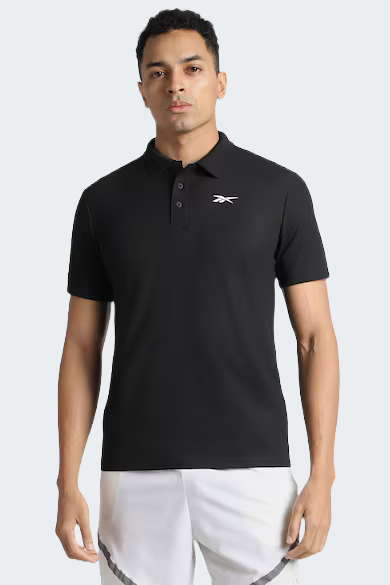 Black Reebok Men Polo Shirt