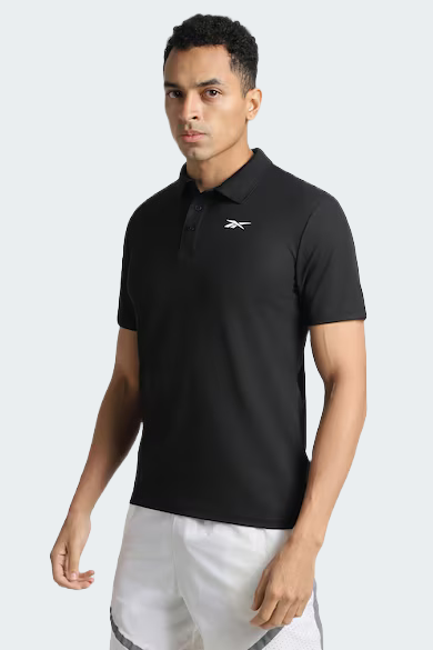 Black Reebok Men Polo Shirt