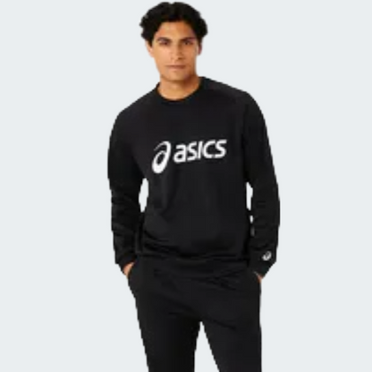 BLACK GRAPHIC FLEECE CREW TOP