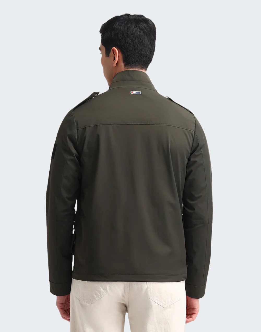 Regular Fit Solid Casual Jacket