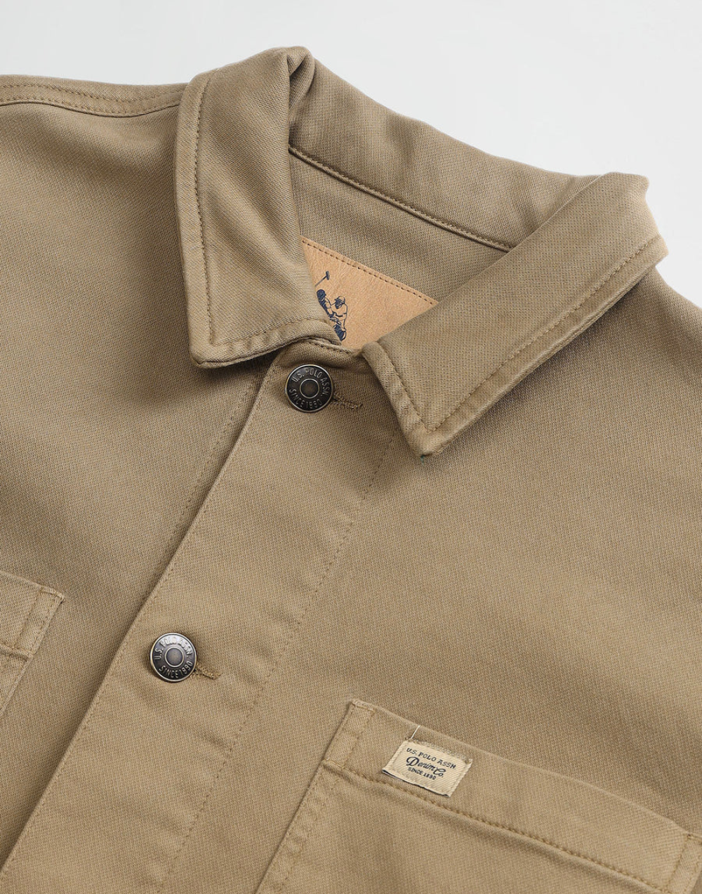 Khaki Pure Cotton Solid Jacket