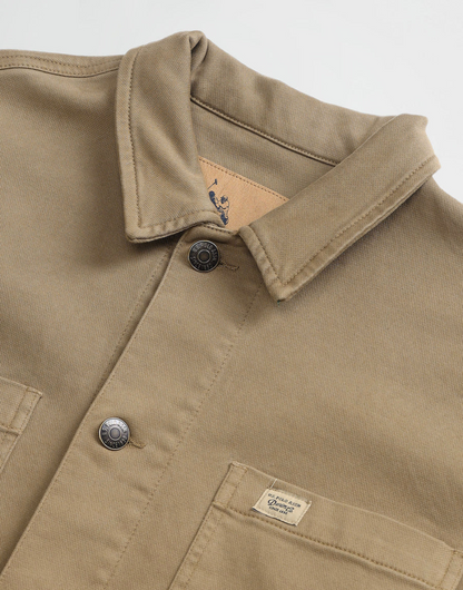 Khaki Pure Cotton Solid Jacket