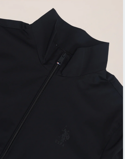 Black Colour Blocked Regular Fit Jacket