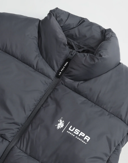 Grey High Neck Padded Jacket