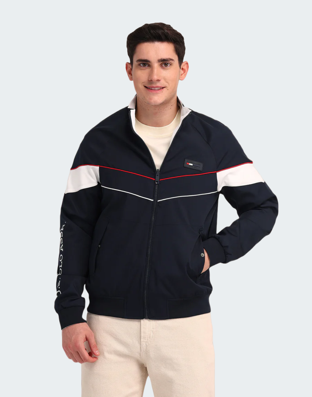 Navy Reversible High Neck Jacket