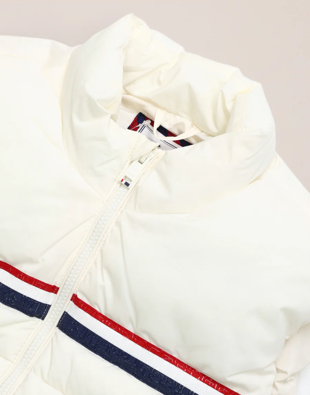 White Horizontal Stripes Regular Fit Jacket