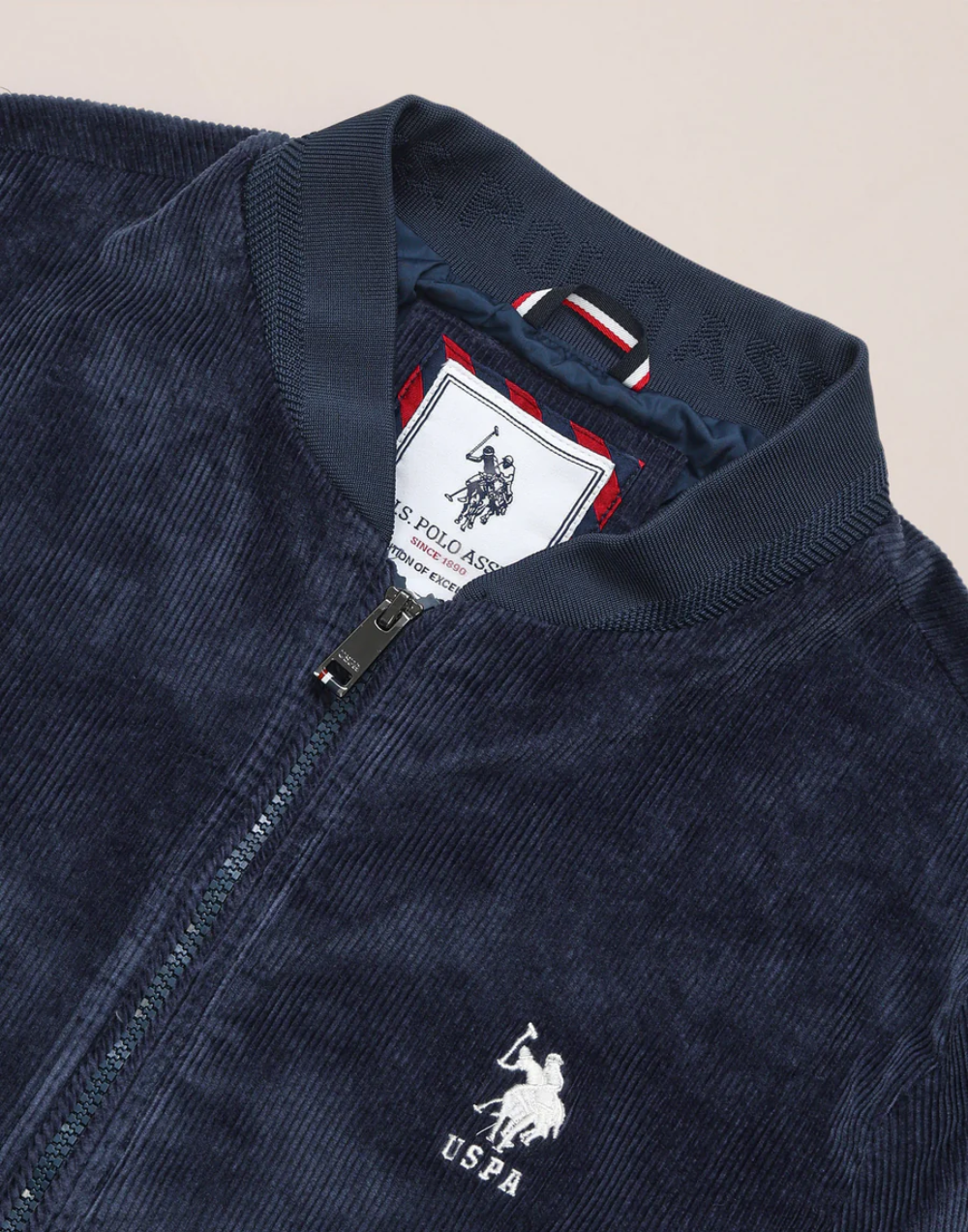Blue Textured Regular Fit Jacket