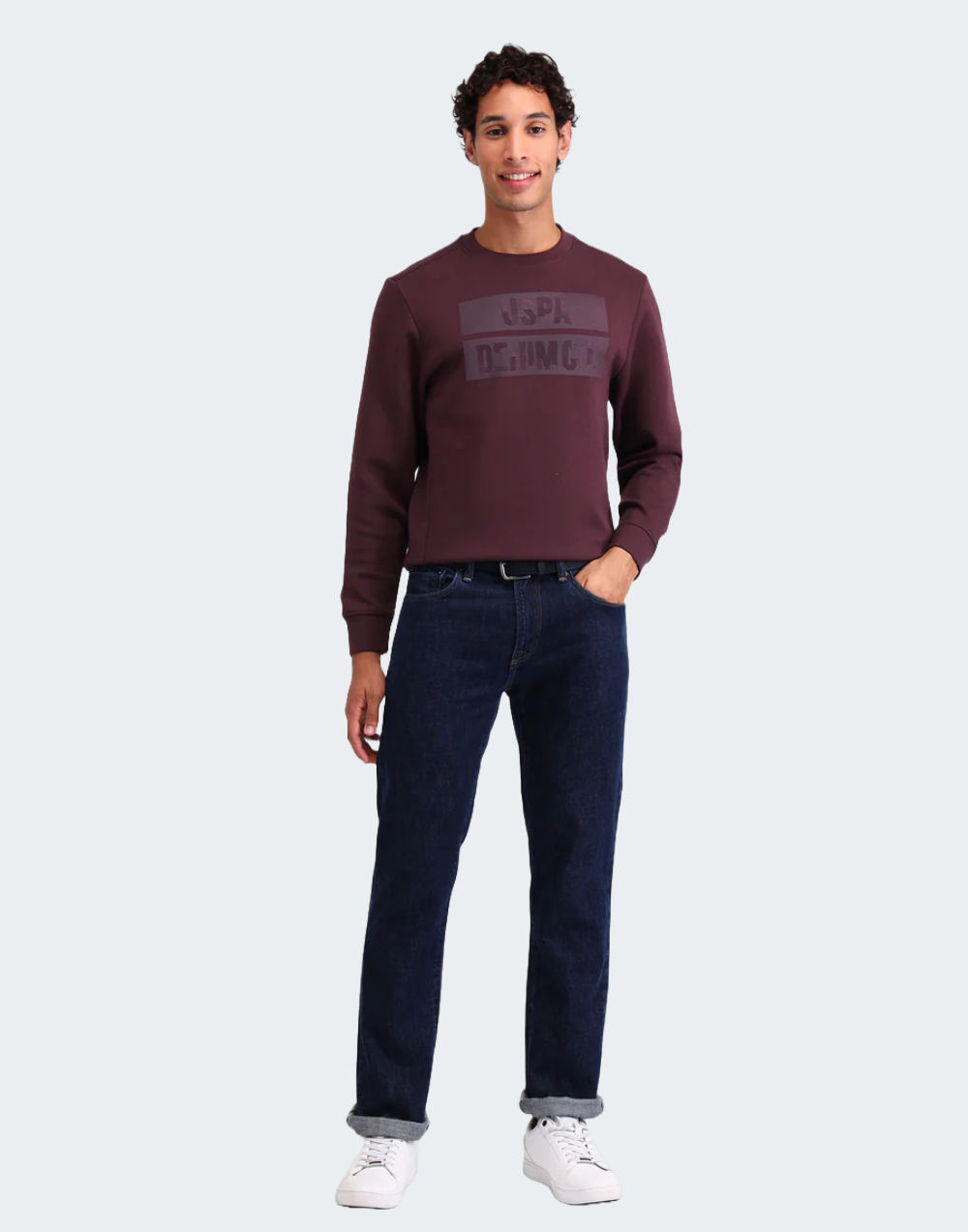 Wine Brand Printed Regular Fit Sweatshirt