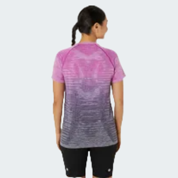 MAGENTA/BLUE SEAMLESS SS TOP