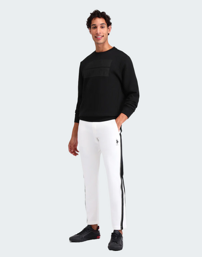 Black Brand Printed Regular Fit Sweatshirt