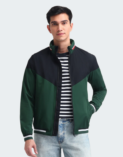 Regular Fit Colourblocked Bomber Jacket