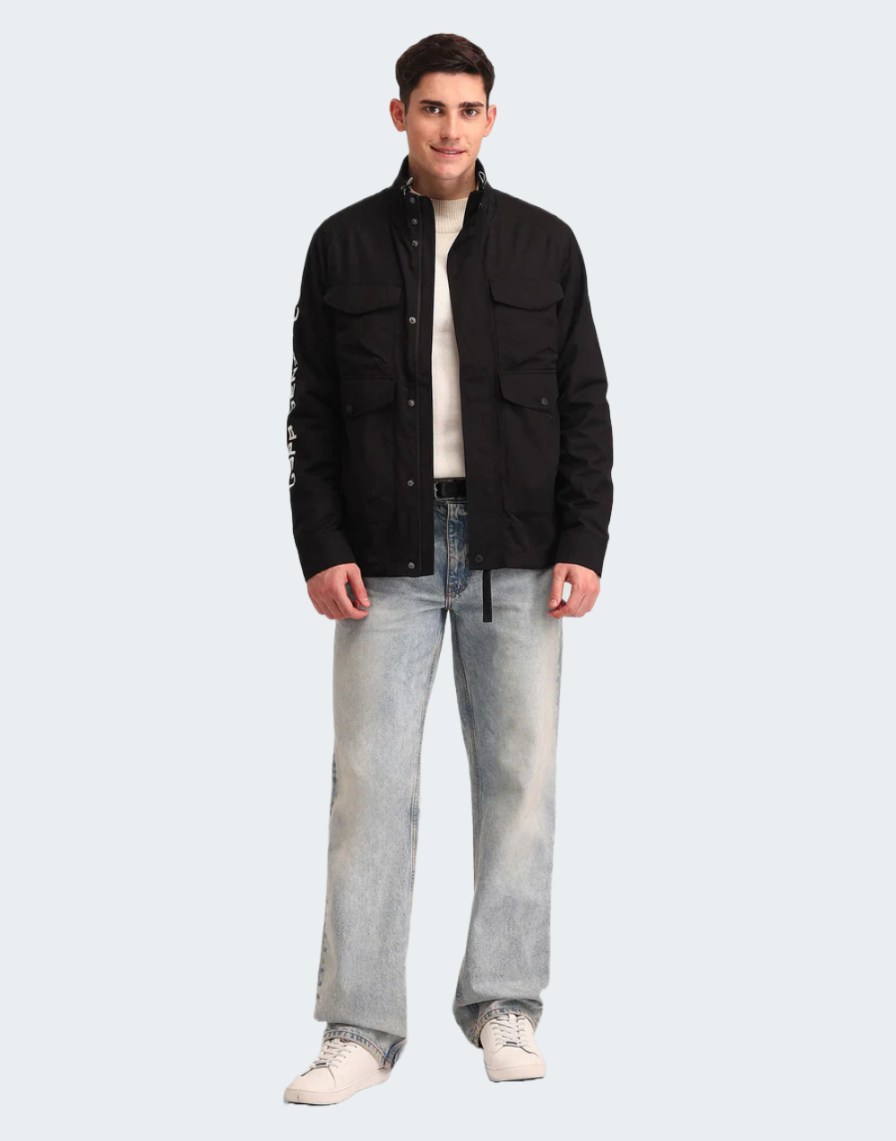 Regular Fit Solid Casual Jacket
