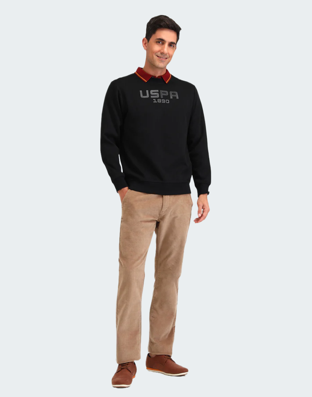 Black Graphic Printed Regular Fit Sweatshirt