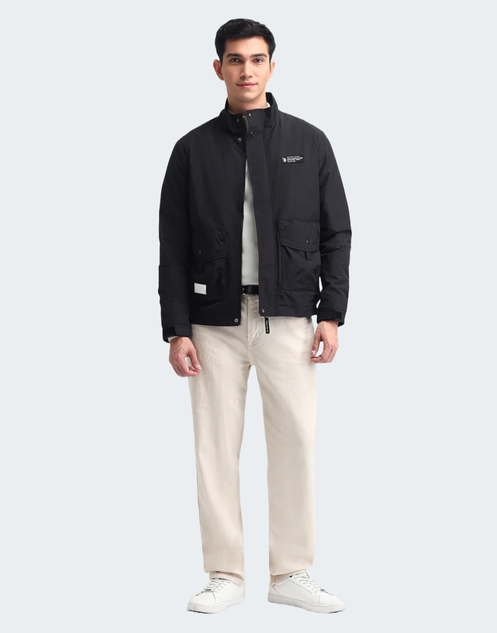 Regular Fit Solid Casual Jacket