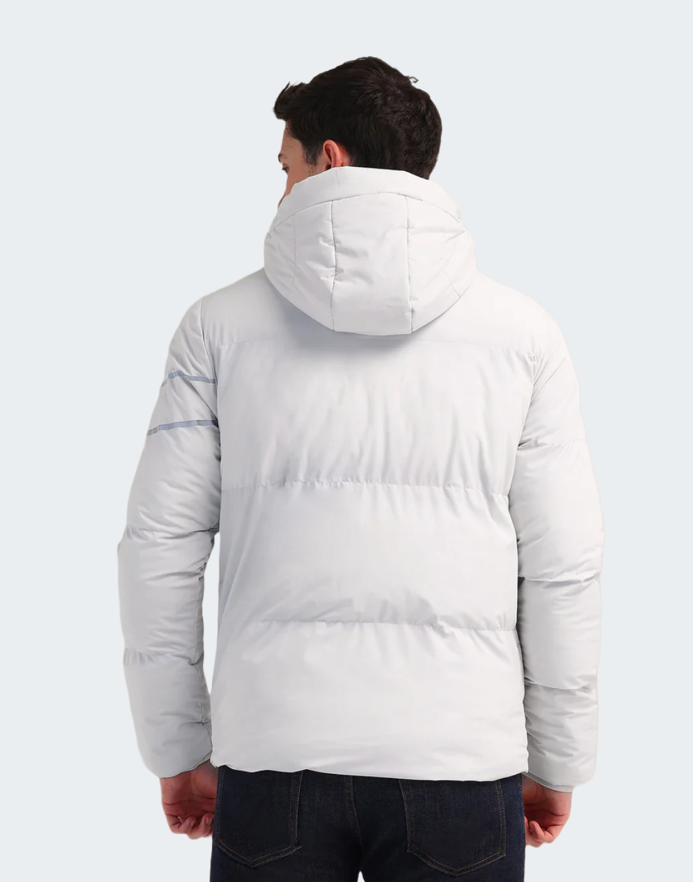 Grey Detachable Hood Padded Jacket