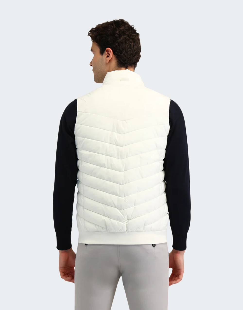 White Horizontal Stripes Regular Fit Jacket